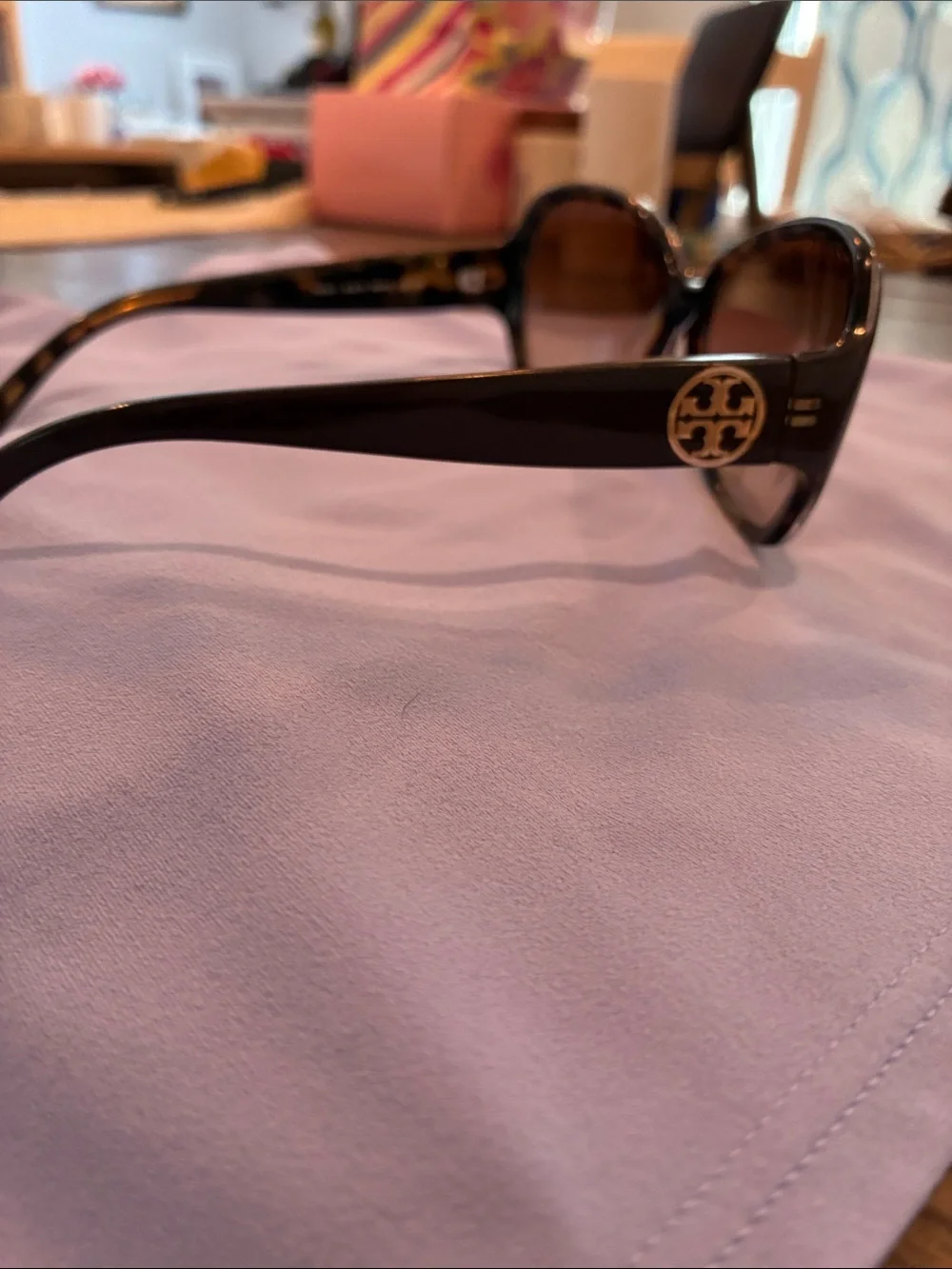 Tory Burch Tortoise Shell Frame Sunglasses with Brown Lenses